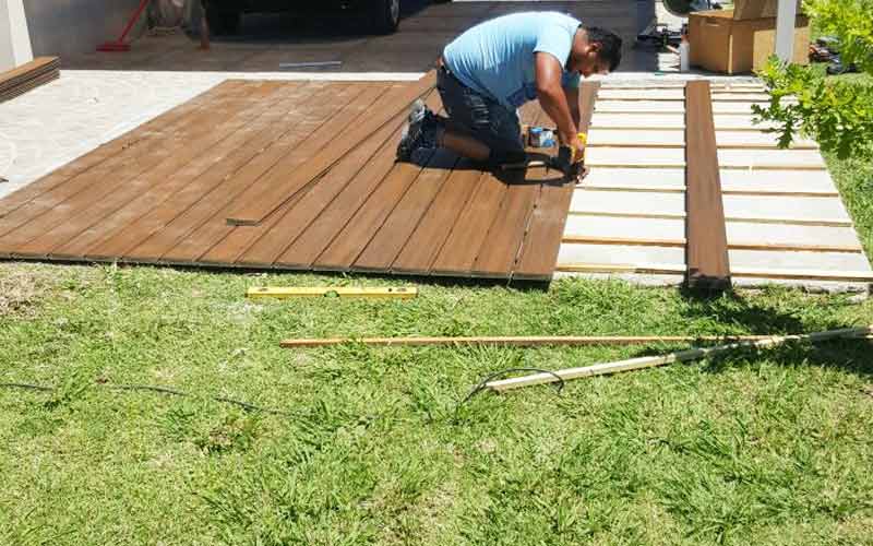 instalación deck ecologico